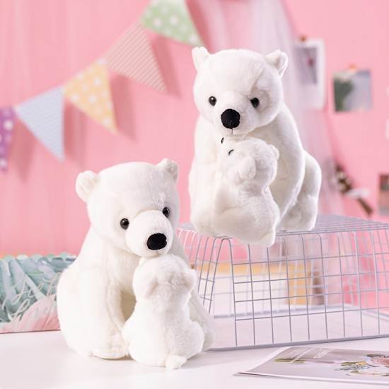 Polar Bear Parent-child Series Stuffed Animal Plush Cute Toys, 11 Inches/28cm Sweet & Soft Plush White Bear Dolls Bedtime Companion, Birthday Gift For Kids Girls, Home Decoration