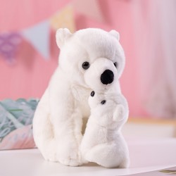 Polar Bear Parent-child Series Stuffed Animal Plush Cute Toys, 11 Inches/28cm Sweet & Soft Plush White Bear Dolls Bedtime Companion, Birthday Gift For Kids Girls, Home Decoration