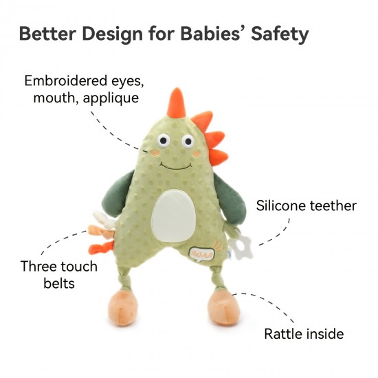 MEEKA HOUSE Dinosaur Comforting Doll (Including Teether), Grows With You Series