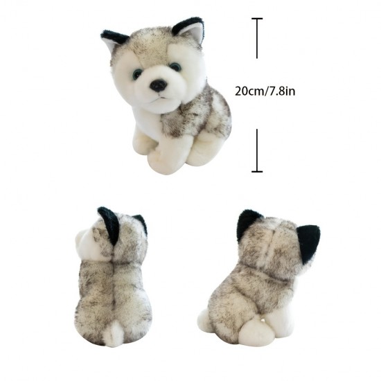 Cute Simulated Husky Doll Plush Toy,  Stuffed Animal Adorable Gifts For Kids Children