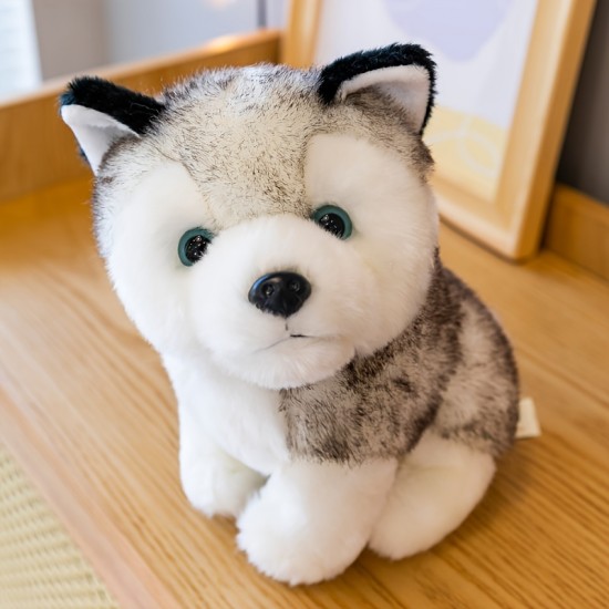 Cute Simulated Husky Doll Plush Toy,  Stuffed Animal Adorable Gifts For Kids Children